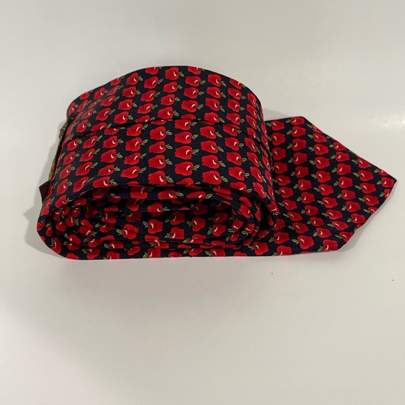 Museum Artifacts Silk Vintage Tie Artsy Novelty Apple Orchard - Picture 8 of 10